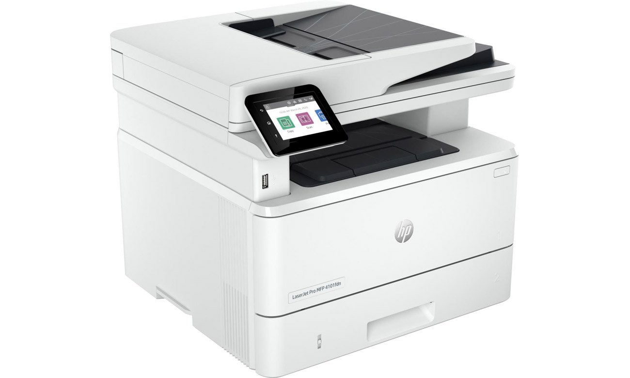 МФУ HP LaserJet Pro 4102fdw, вид сбоку под углом