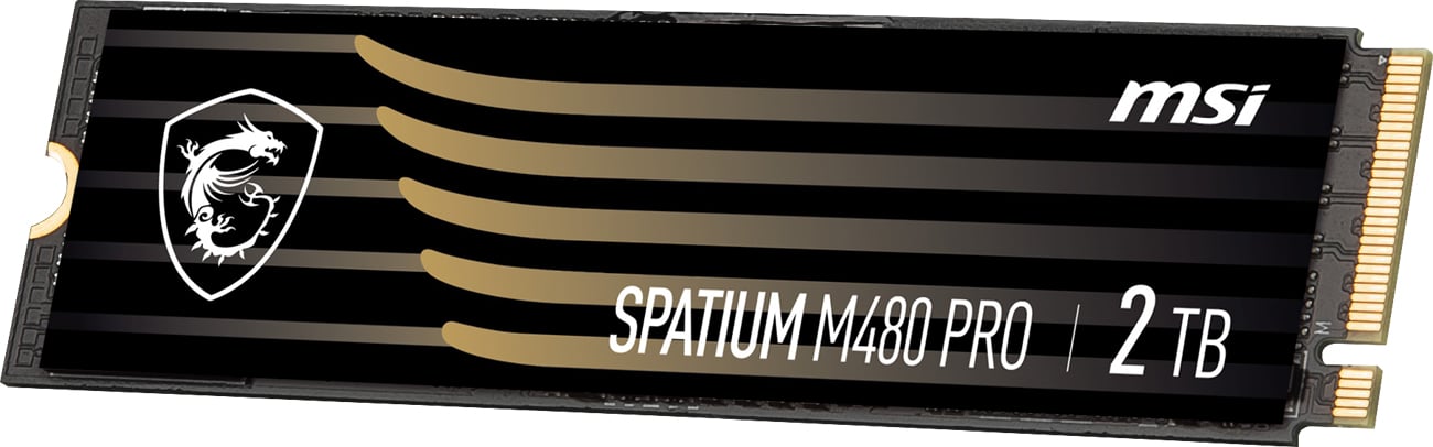 Твердотельный накопитель MSI Spatium M480 Pro Gen4 NVMe 2 ТБ M.2 – угловой вид спереди