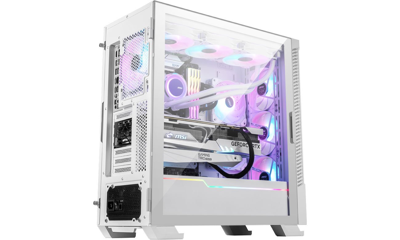 MSI MPG Velox 100R White кутовий вид ззаду