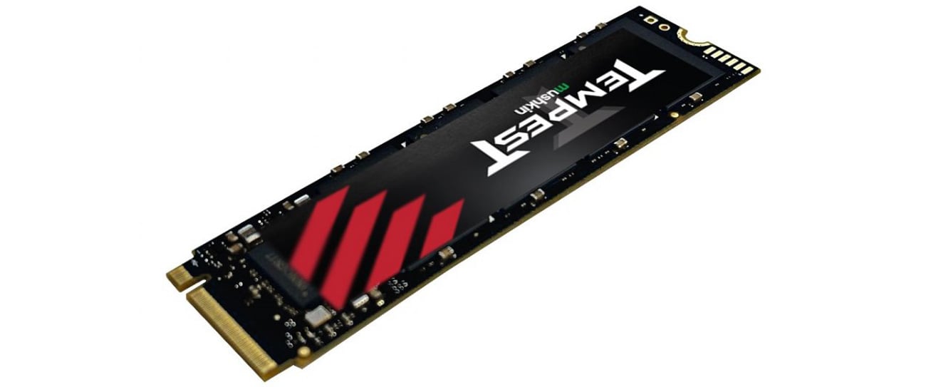 Твердотiльний накопичувач Mushkin Tempest M.2 PCIe NVMe – вид спереду пiд кутом