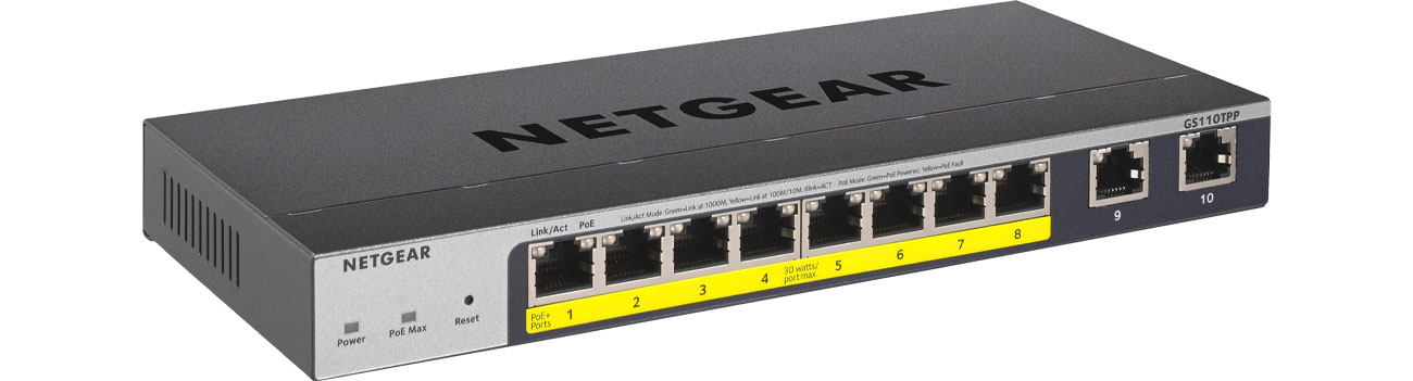 Коммутатор Netgear 10p GS110TPP (10x10/100/1000Mbit, 8xPoE+)