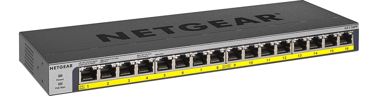 Комутатор Netgear 16p GS116PP-100EUS (16x10/100/1000Mbit) PoE+