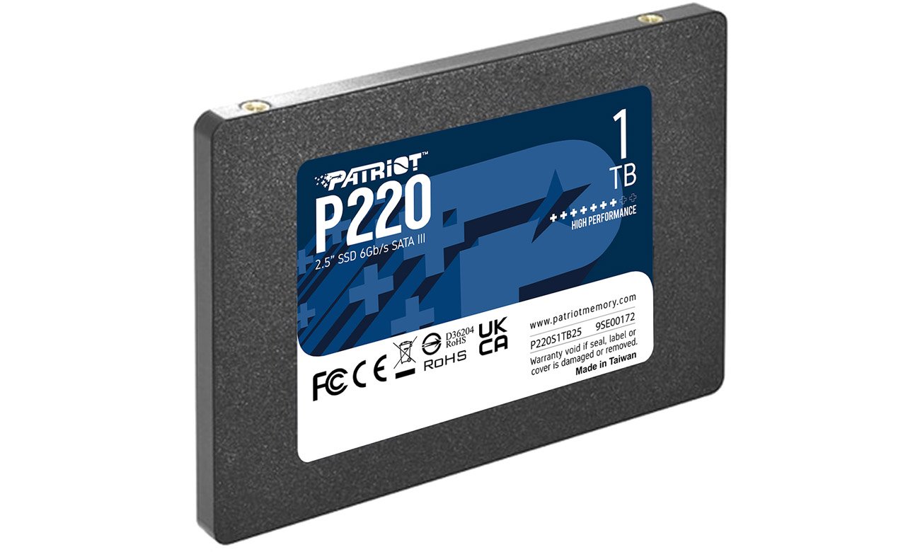 Patriot P220 1TB 2.5'' SATA III SSD - Угловой вид спереди