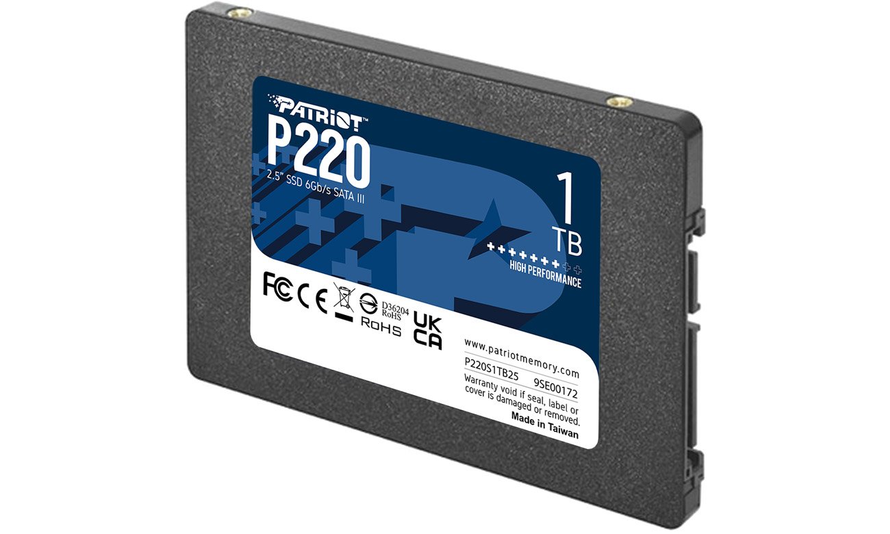 Patriot P220 1TB 2.5'' SATA III SSD - Угловой вид спереди