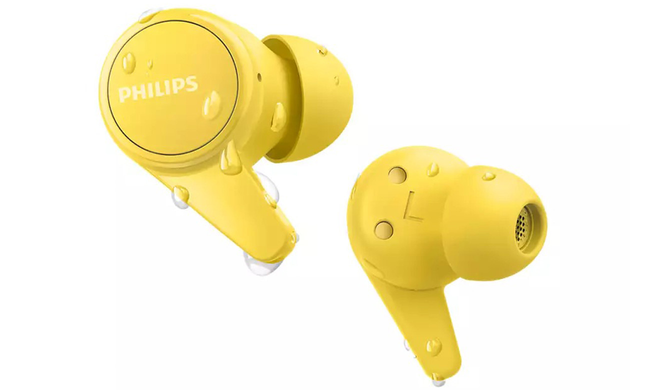 Бездротові навушники Philips TAT1207, жовті – вигляд лівого та правого навушників