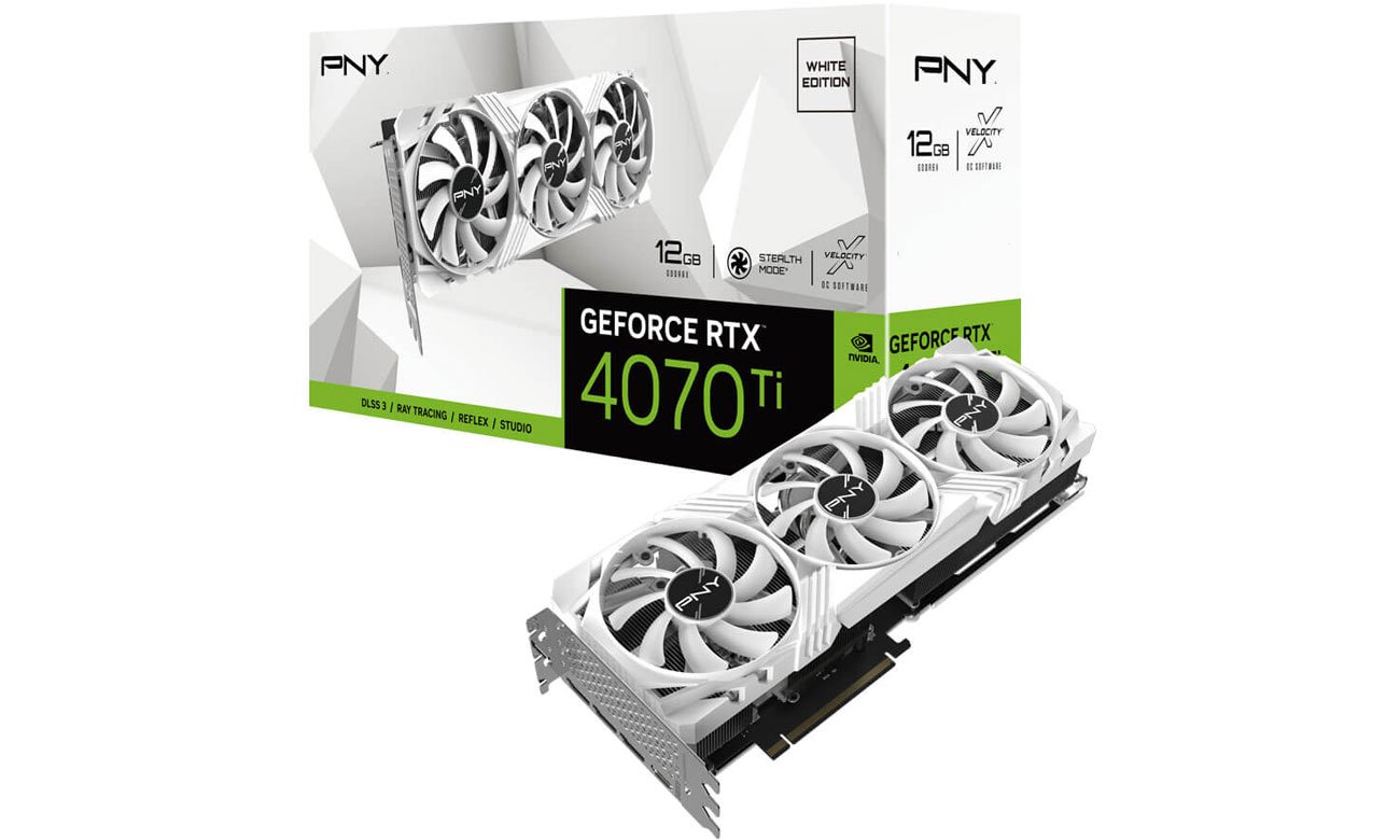 PNY GeForce RTX 4070 Ti LED Verto White Edition 12 ГБ GDDR6X