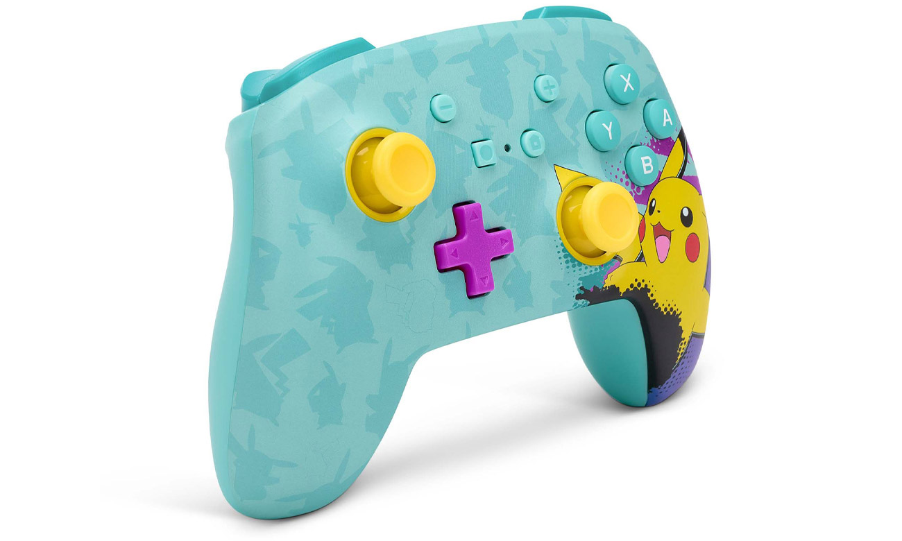 PowerA Enhanced Pikachu Paint Wireless Pad для Nintendo Switch – угловой вид спереди