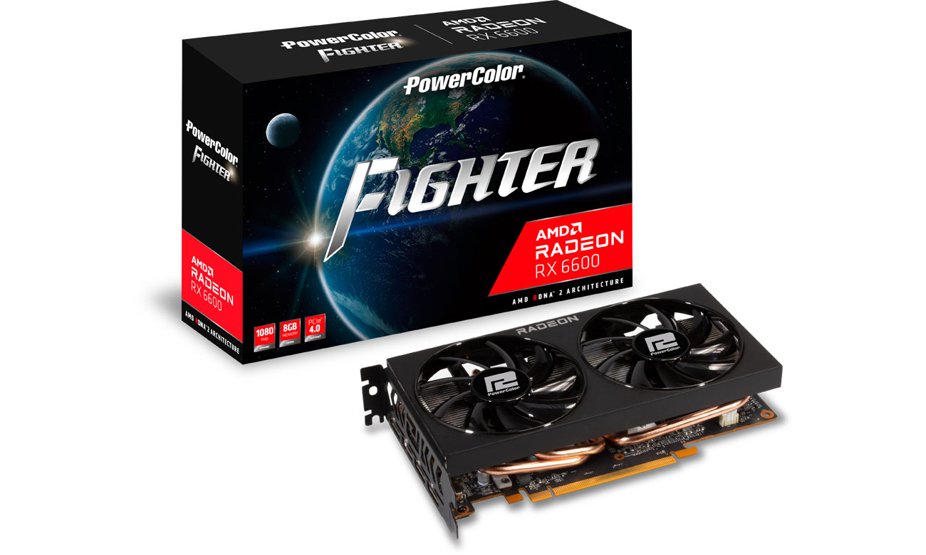 PowerColor Radeon RX 6600 Fighter 8 ГБ GDDR6 AXRX 6600 8GBD6-3DH