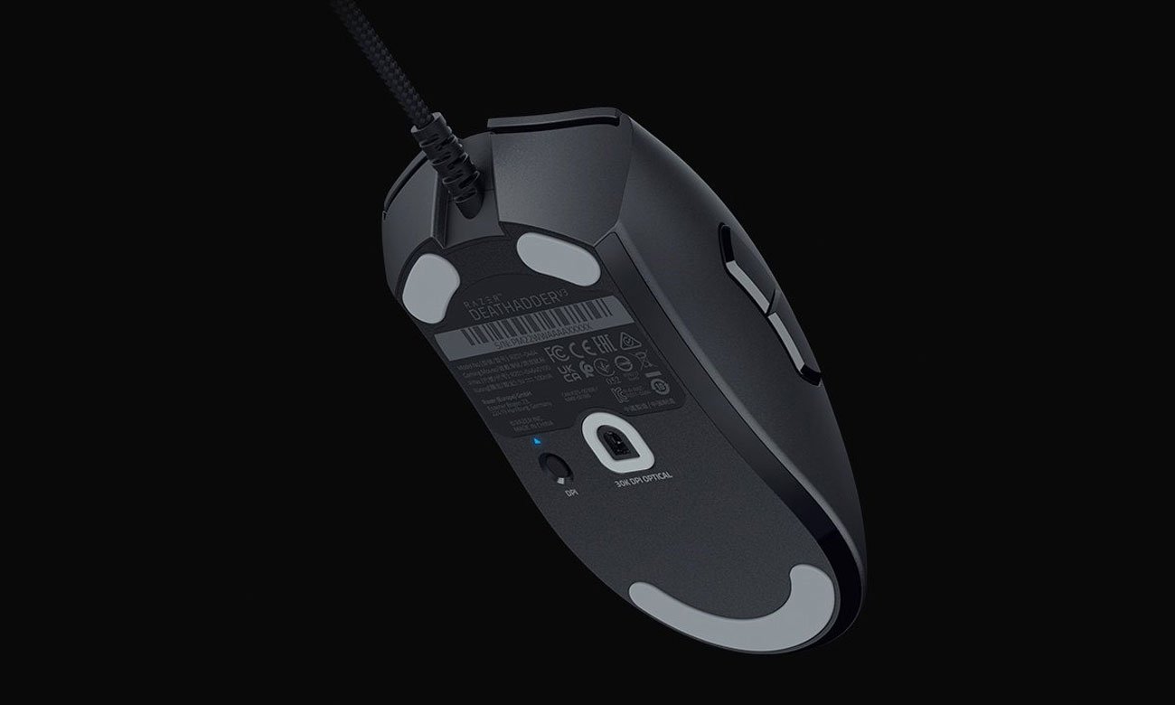 Razer DeathAdder V3 вид снизу, сенсор