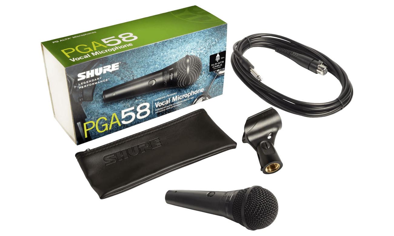 Микрофон Shure PGA58 с кабелем XLR-QTR