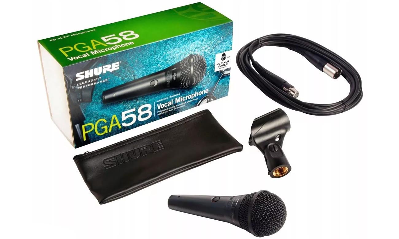 Микрофон Shure PGA58 с кабелем XLR-XLR