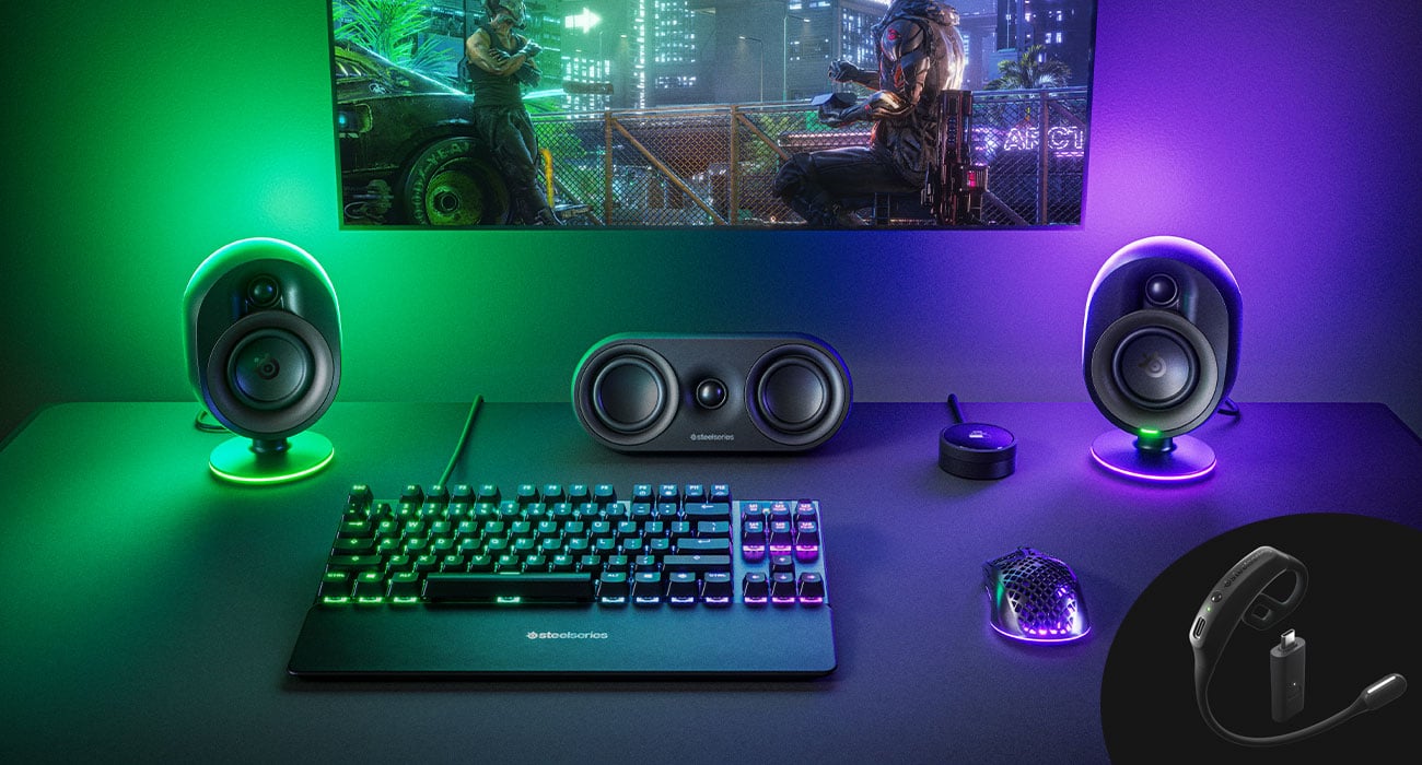 Подсветка SteelSeries Arena 9, микрофон