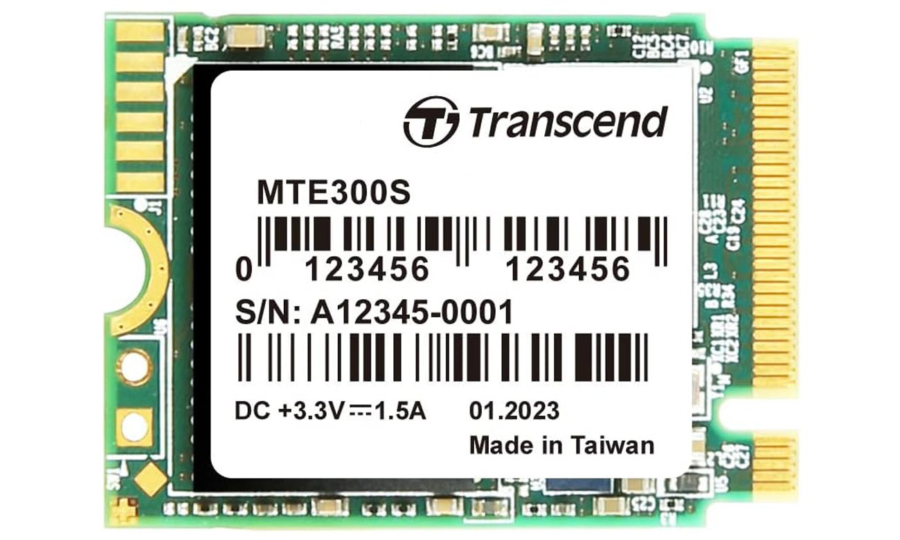 Transcend 300S PCIe NVMe M.2 SSD – вид спереди