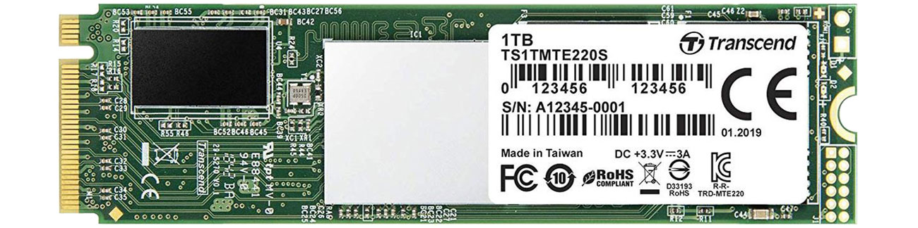 Transcend SSD 1TB M.2 PCIe x4 220S TS1TMTE220S