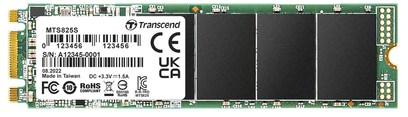 M.2 2280 Transcend 825S SATA SSD – вид спереди