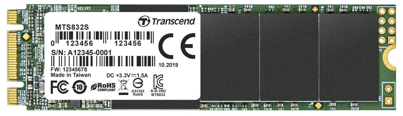 M.2 Transcend 832S SATA SSD - вид спереду