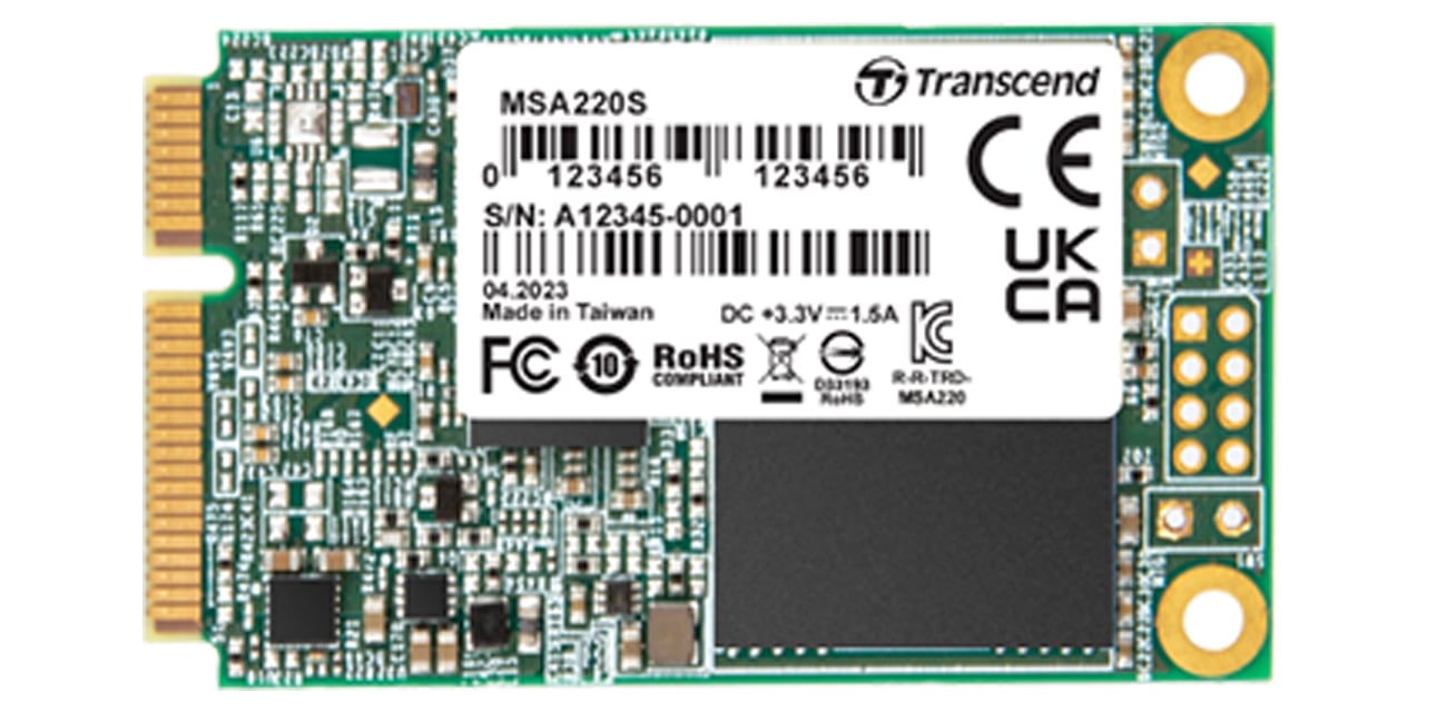 Transcend 220S mSATA SSD – вид спереди