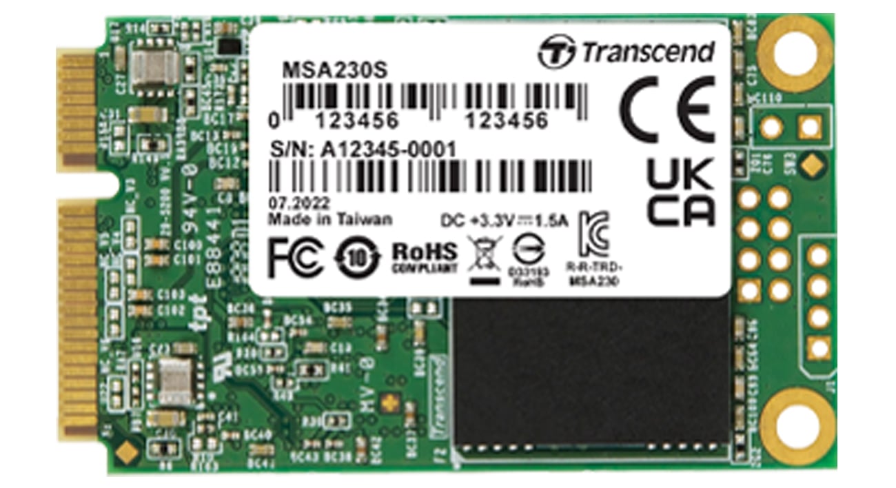 Transcend 230S mSATA SSD – вид спереди