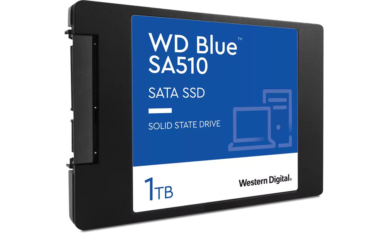 SSD WD Blue SA510 1 ТБ 2,5 дюйма – вид спереди под углом