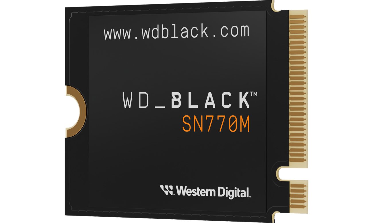 WD Black SN770M PCIe Gen4 NVMe M.2 SSD – кутовий вид спереду