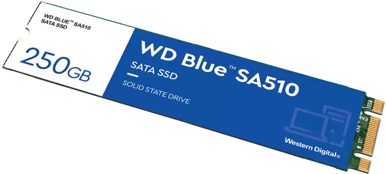 WD Blue SA510 250 ГБ M.2 SSD – угловой вид спереди