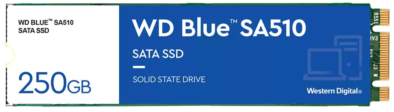 WD Blue SA510 250 ГБ M.2 SSD - вид спереди