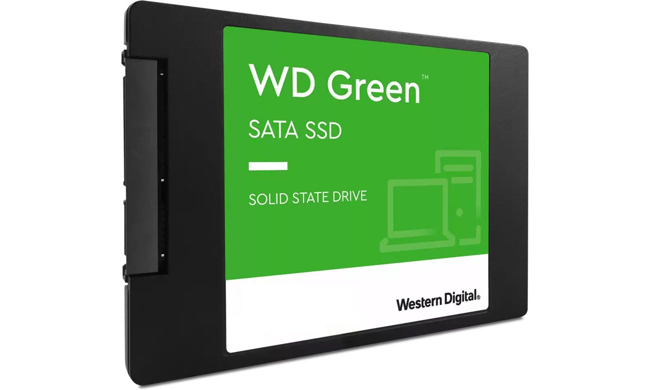 WD 240 ГБ 2,5 дюйма SATA SSD Зеленый угловой вид спереди