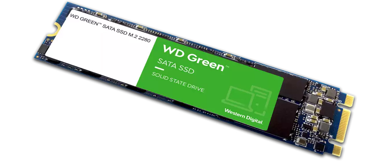 WD 240 ГБ M.2 SATA SSD Green Вид спереди под углом