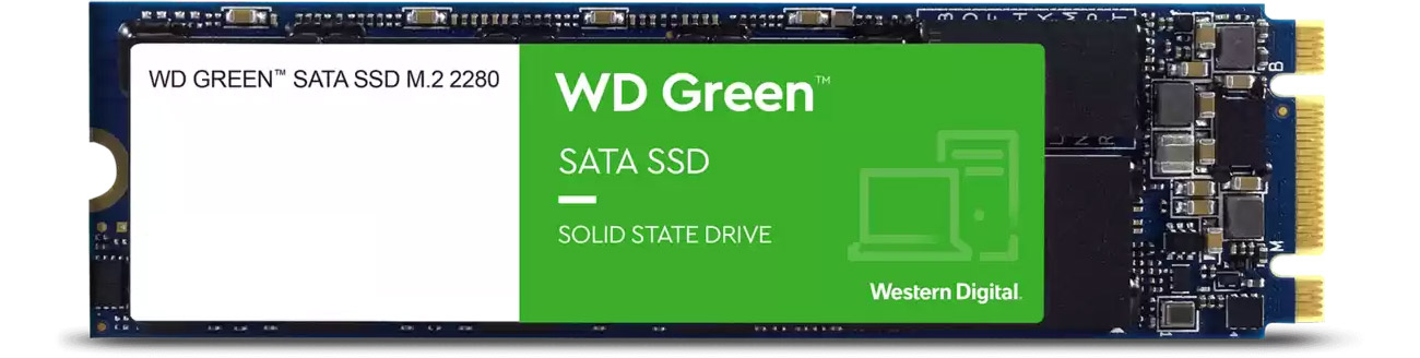 WD 240GB M.2 SATA SSD Зеленый вид спереди