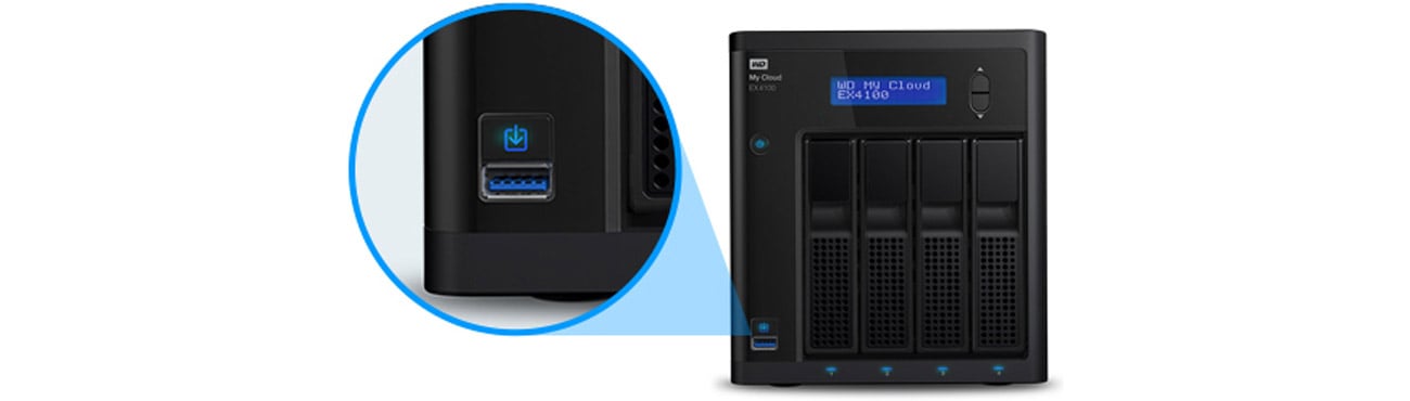 Мережевий диск/масив WD My Cloud EX4100 - автоматичне копіювання з USB