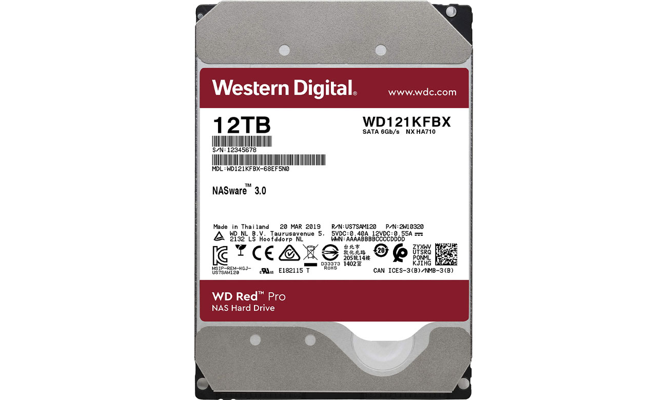 HDD WD RED PRO 12TB 7200 об/хв 256 МБ WD121KFBX