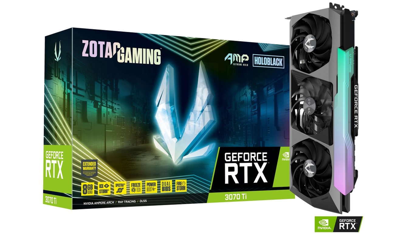 Видеокарта Zotac RTX 3070 Ti AMP Extreme Holo 8 ГБ GDDR6X